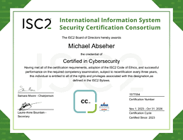Zertifikat ISC2 CC von Michael Abseher